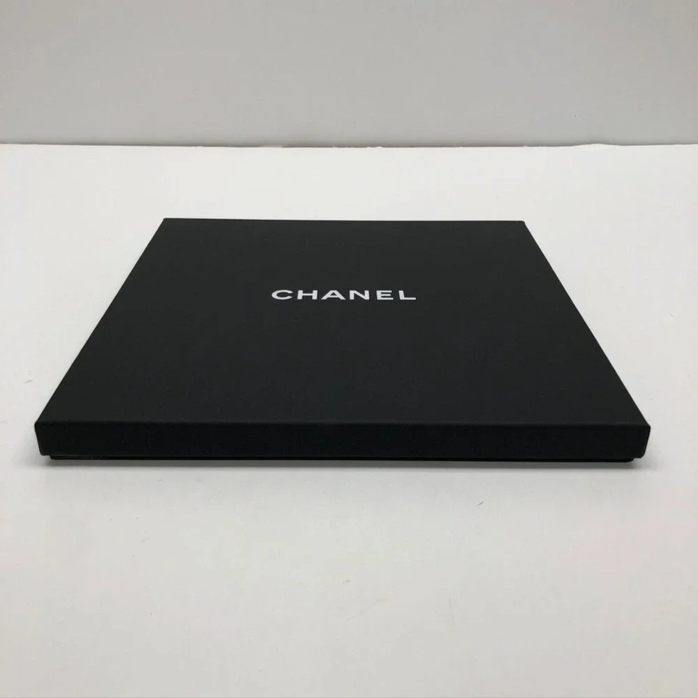 Authentic Chanel Gift Box Black Empty Storage Square Medium 10.5x10.5x1
